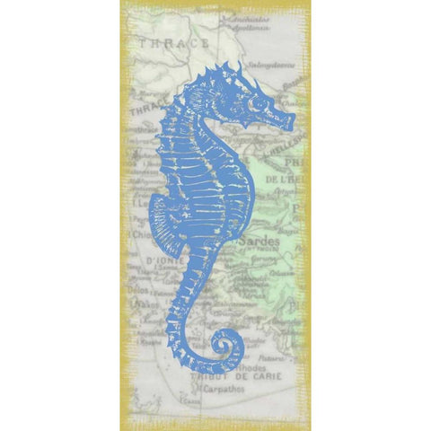 Seahorse Gold Ornate Wood Framed Art Print with Double Matting by Greene, Taylor