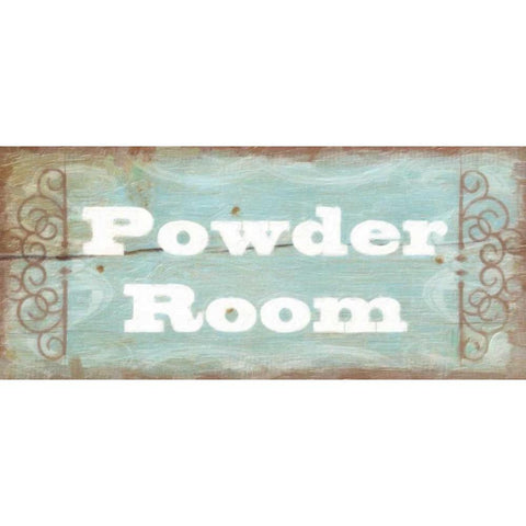 Powder Poom Black Modern Wood Framed Art Print with Double Matting by Greene, Taylor