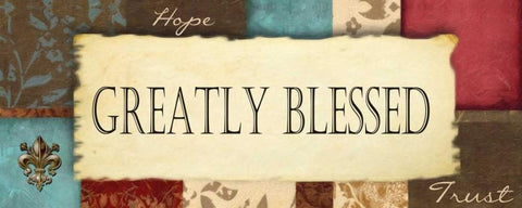 Greatly Blessed White Modern Wood Framed Art Print with Double Matting by Greene, Taylor