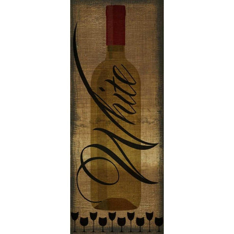 WHITE WINE White Modern Wood Framed Art Print by Greene, Taylor