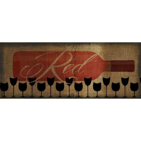 RED WINE HORIZONTAL Black Modern Wood Framed Art Print with Double Matting by Greene, Taylor