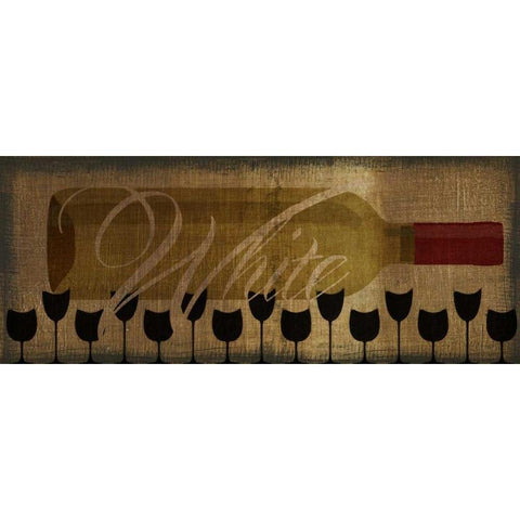 WHITE WINE HORIZONTAL Black Modern Wood Framed Art Print with Double Matting by Greene, Taylor