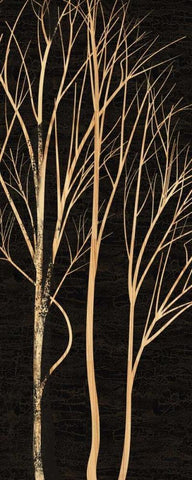 TREE SILHOUETTE I Black Ornate Wood Framed Art Print with Double Matting by Greene, Taylor