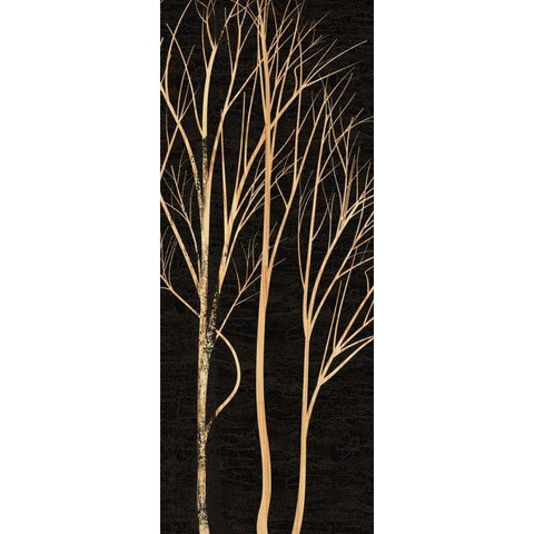 TREE SILHOUETTE I Black Modern Wood Framed Art Print with Double Matting by Greene, Taylor