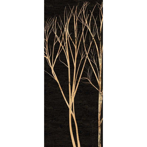 TREE SILHOUETTE II Black Modern Wood Framed Art Print with Double Matting by Greene, Taylor