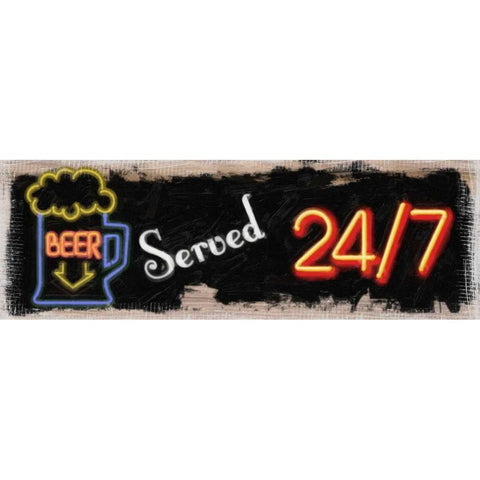 BEER 24 7 Black Modern Wood Framed Art Print with Double Matting by Greene, Taylor