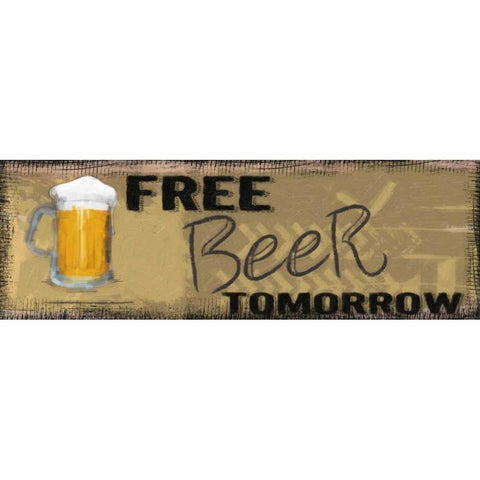 FREE BEER Black Modern Wood Framed Art Print with Double Matting by Greene, Taylor