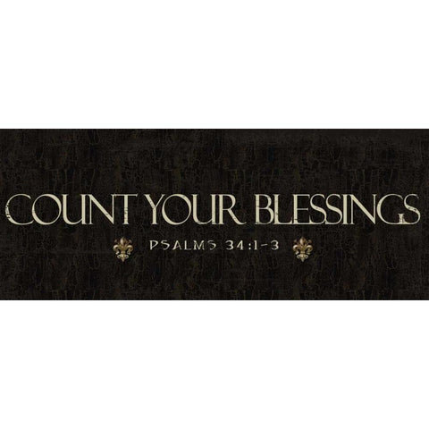 Conut Your Blessings Black Modern Wood Framed Art Print with Double Matting by Greene, Taylor