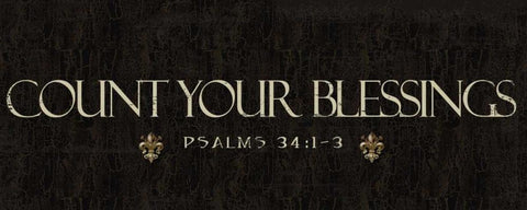 Conut Your Blessings White Modern Wood Framed Art Print with Double Matting by Greene, Taylor