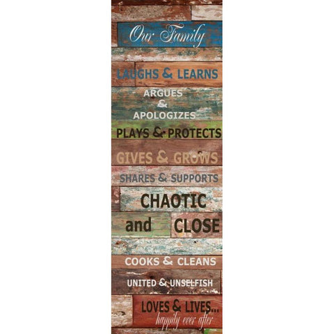 OUR FAMILY RUSTIC White Modern Wood Framed Art Print by Greene, Taylor