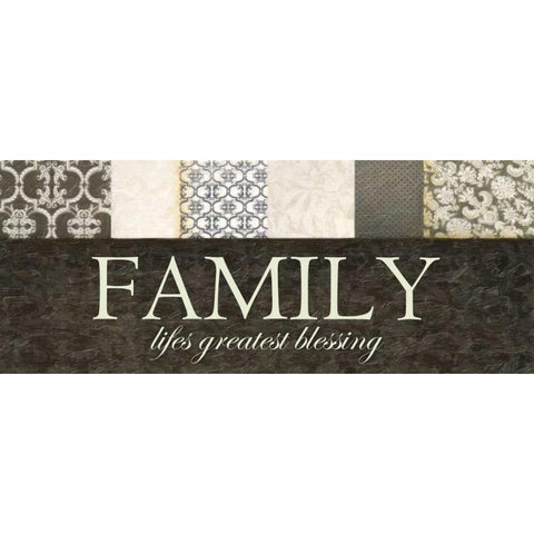 Family Blessing Black Modern Wood Framed Art Print with Double Matting by Greene, Taylor