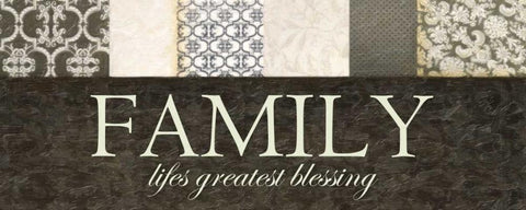 Family Blessing White Modern Wood Framed Art Print with Double Matting by Greene, Taylor