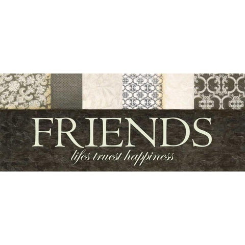 Friends Happiness White Modern Wood Framed Art Print by Greene, Taylor