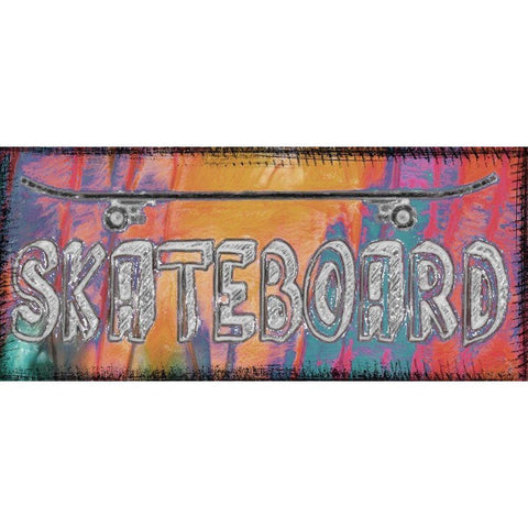 Skateboard White Modern Wood Framed Art Print by Greene, Taylor