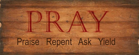 Pray Black Ornate Wood Framed Art Print with Double Matting by Greene, Taylor