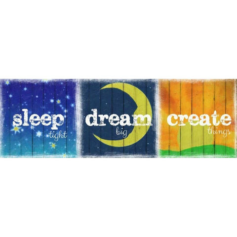 Sleep Dream Create White Modern Wood Framed Art Print by Greene, Taylor