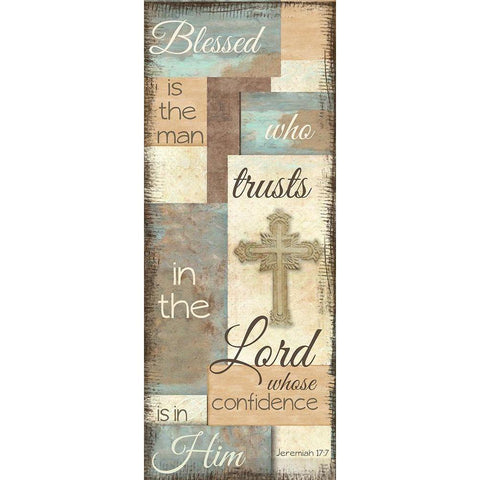 Blessed Is The Man White Modern Wood Framed Art Print by Greene, Taylor