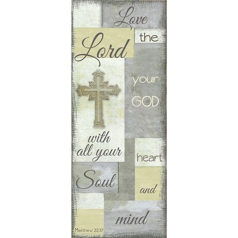 Love The Lord Grey White Modern Wood Framed Art Print by Greene, Taylor