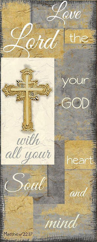 Love the Lord grey gold White Modern Wood Framed Art Print with Double Matting by Greene, Taylor