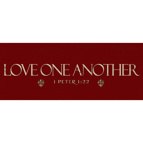 Love One Another Red Black Modern Wood Framed Art Print with Double Matting by Greene, Taylor