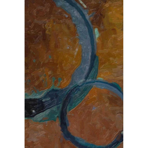 AZURE RINGS 1 Black Modern Wood Framed Art Print with Double Matting by Greene, Taylor