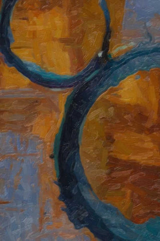 AZURE RINGS 2 White Modern Wood Framed Art Print with Double Matting by Greene, Taylor