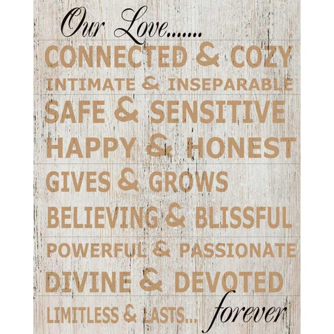 OUR LOVE White Modern Wood Framed Art Print by Greene, Taylor