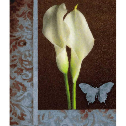 Gilded Calla Blue White Modern Wood Framed Art Print by Greene, Taylor