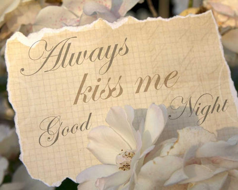 Always Kiss Me White Modern Wood Framed Art Print with Double Matting by Greene, Taylor