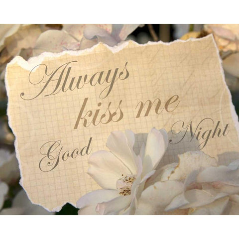 Always Kiss Me White Modern Wood Framed Art Print by Greene, Taylor