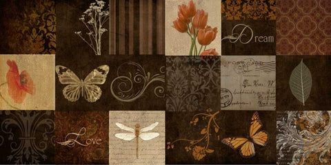 SPICE GOLD 18 PATCH Black Ornate Wood Framed Art Print with Double Matting by Greene, Taylor