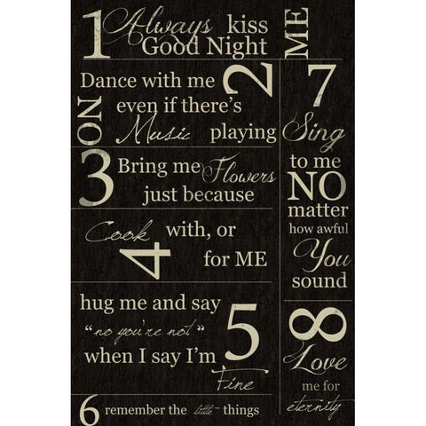 I WILL FALL FOR A MAN WHO ON BLK Gold Ornate Wood Framed Art Print with Double Matting by Greene, Taylor