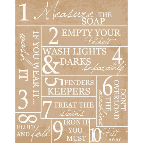 LAUNDRY RULES Black Modern Wood Framed Art Print with Double Matting by Greene, Taylor