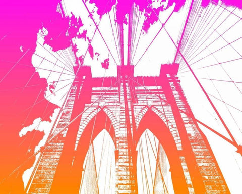 BRIDGE White Modern Wood Framed Art Print with Double Matting by Greene, Taylor