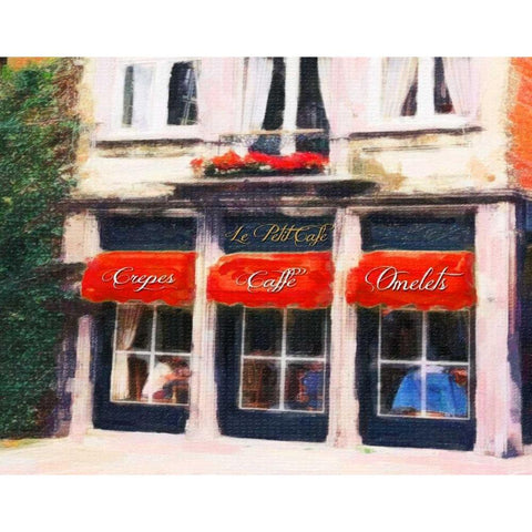 Le Petite Cafe White Modern Wood Framed Art Print by Greene, Taylor