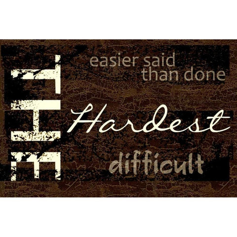 THE HARDEST White Modern Wood Framed Art Print by Greene, Taylor