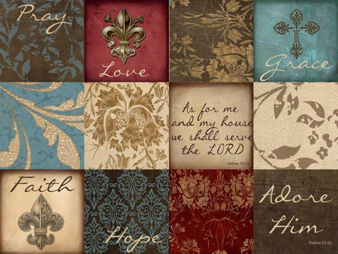 Faith12 Patch B Black Ornate Wood Framed Art Print with Double Matting by Greene, Taylor