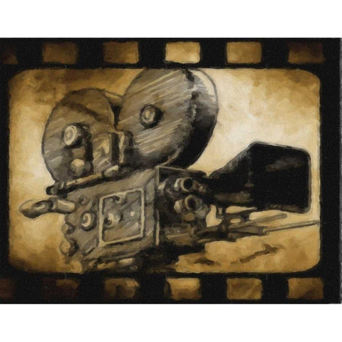 CAMERA Black Modern Wood Framed Art Print by Greene, Taylor