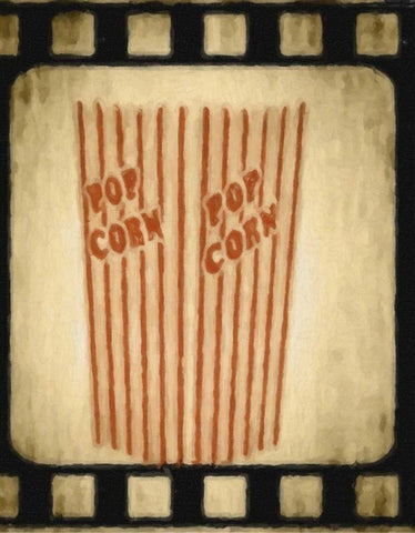 POPCORN White Modern Wood Framed Art Print with Double Matting by Greene, Taylor