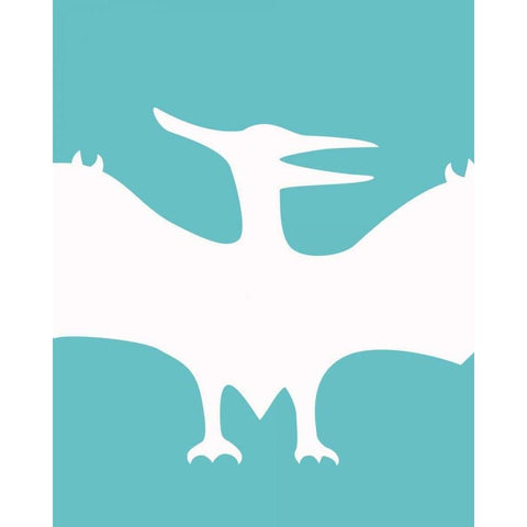 Dino Bird White Modern Wood Framed Art Print by Greene, Taylor