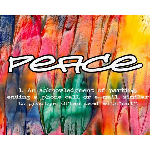 PEACE White Modern Wood Framed Art Print by Greene, Taylor