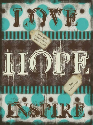 LOVE HOPE INSPIRE White Modern Wood Framed Art Print with Double Matting by Greene, Taylor