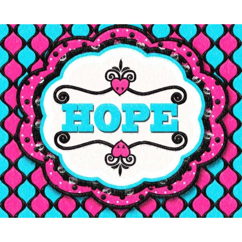 HOPE White Modern Wood Framed Art Print by Greene, Taylor