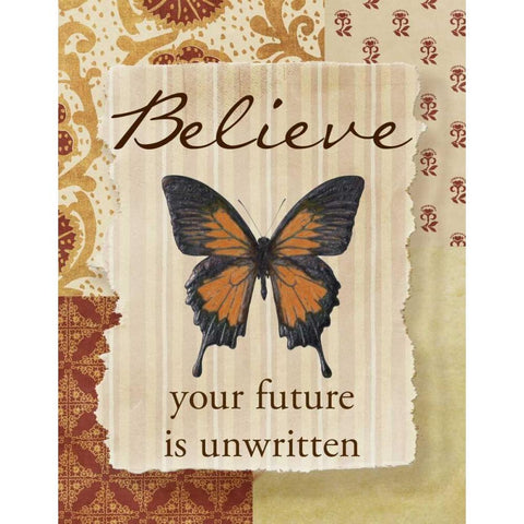 BELIEVE White Modern Wood Framed Art Print by Greene, Taylor