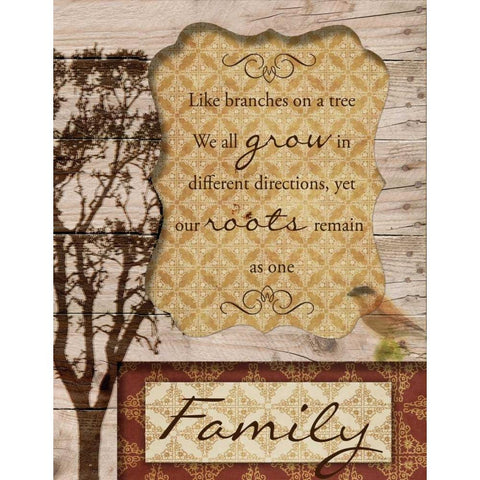 Family Tree  Black Modern Wood Framed Art Print with Double Matting by Greene, Taylor