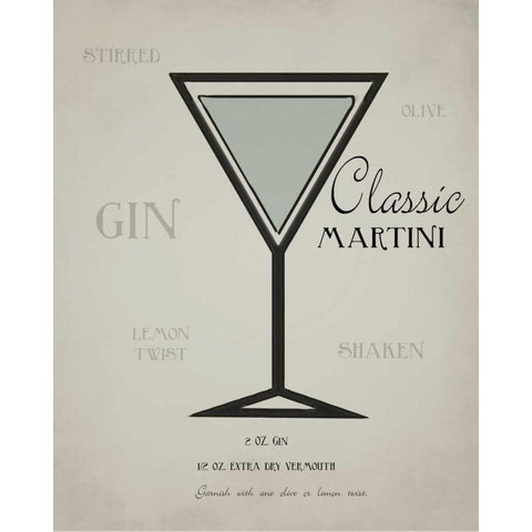 Classic Martini layered Gold Ornate Wood Framed Art Print with Double Matting by Greene, Taylor