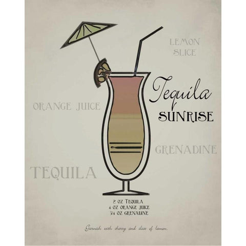 Tequila Sunrise layered Gold Ornate Wood Framed Art Print with Double Matting by Greene, Taylor