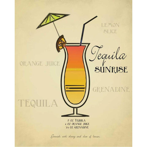 Tequila Sunrise White Modern Wood Framed Art Print by Greene, Taylor