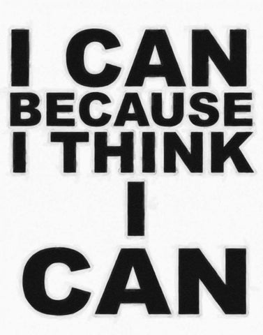 I THINK I CAN Black Ornate Wood Framed Art Print with Double Matting by Greene, Taylor