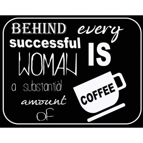 SUBSTANTIAL COFFEE horizontal Black Modern Wood Framed Art Print with Double Matting by Greene, Taylor